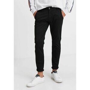 Bruun & Stengade Men's Flash Pants Slim Fit Black Size 30x32